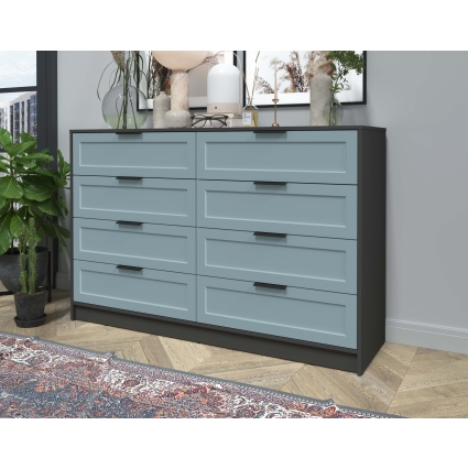 Kомод Тренд КТ-К157 (Антрацит ЛДСП/ Океан ЛМДФ) Ш1565 В1020 Г451